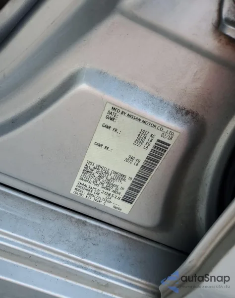 2018 Nissan Altima 2.5 из США, поврежденный, VIN 1N4AL3AP5JC208518